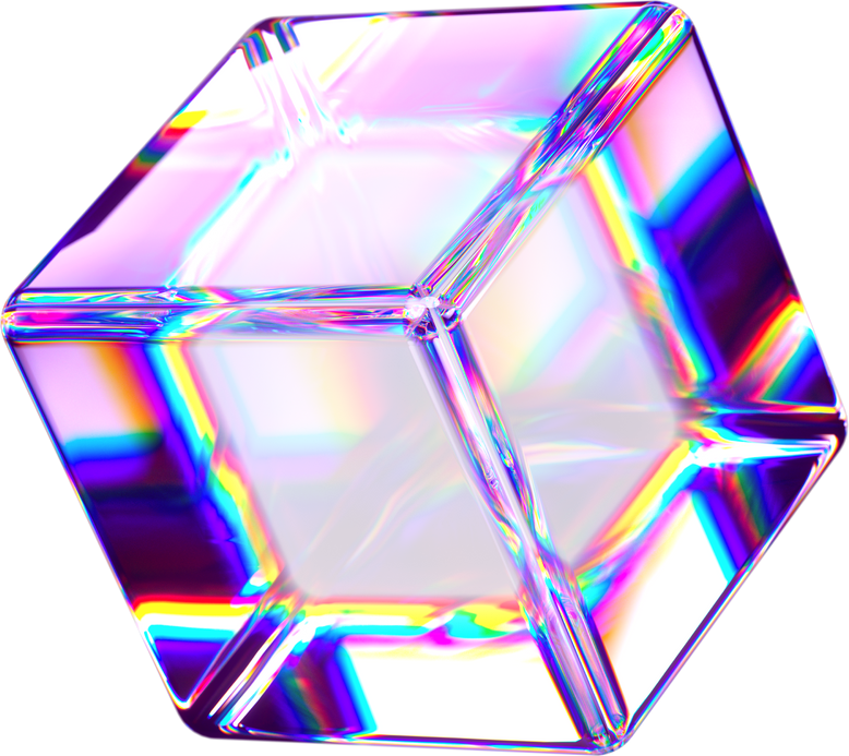 Transparent 3d Holographic Cube